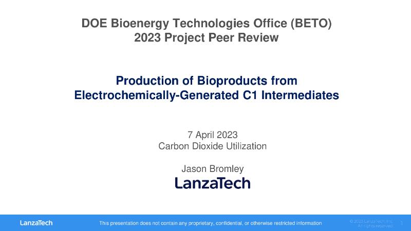 The Digest’s 2024 Multi-Slide Guide to  Production of Bioproducts from Electrochemically-Generated C1 Intermediates